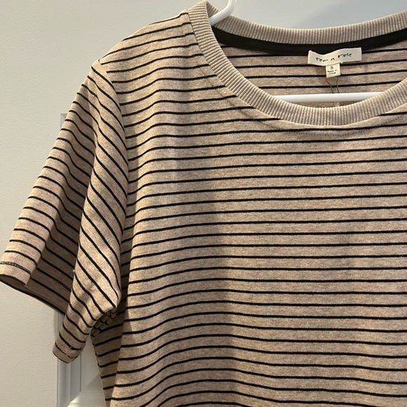 august cloth tan and black stripe tee - Picture 2 of 5
